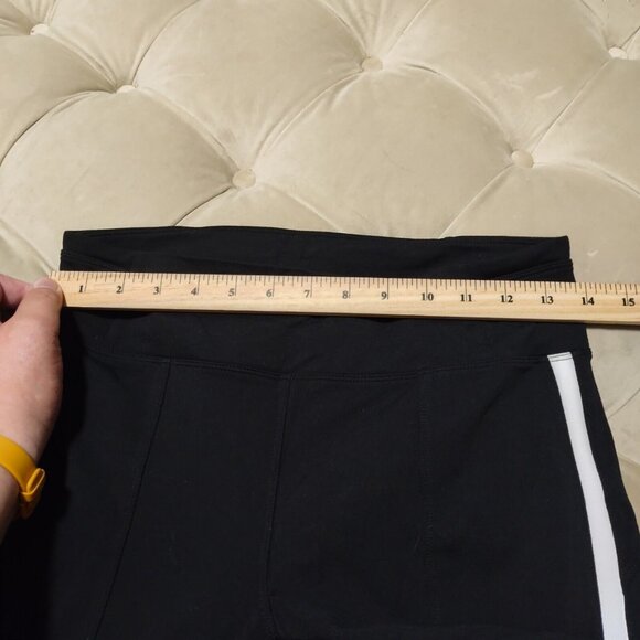 Athleta Sz M Metro Ankle Legging Athletic Retro Side Stripe Back Media ZipPocket - Picture 12 of 13